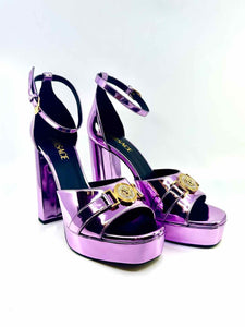 VERSACE Lilla Crystal Medusa Sandals | Size 10