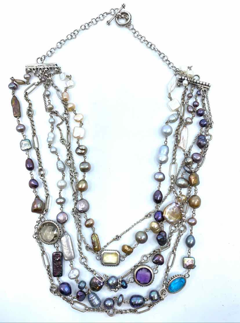 STEPHEN DWECK Sterling Silver Pearl and Amethyst Necklace – Labels Luxury